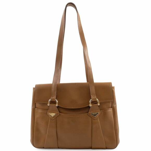 Bally bag shoulder leather flap camel Old